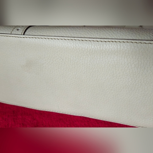 Dooney & Bourke Cream Leather Satchel - Picture 15 of 16